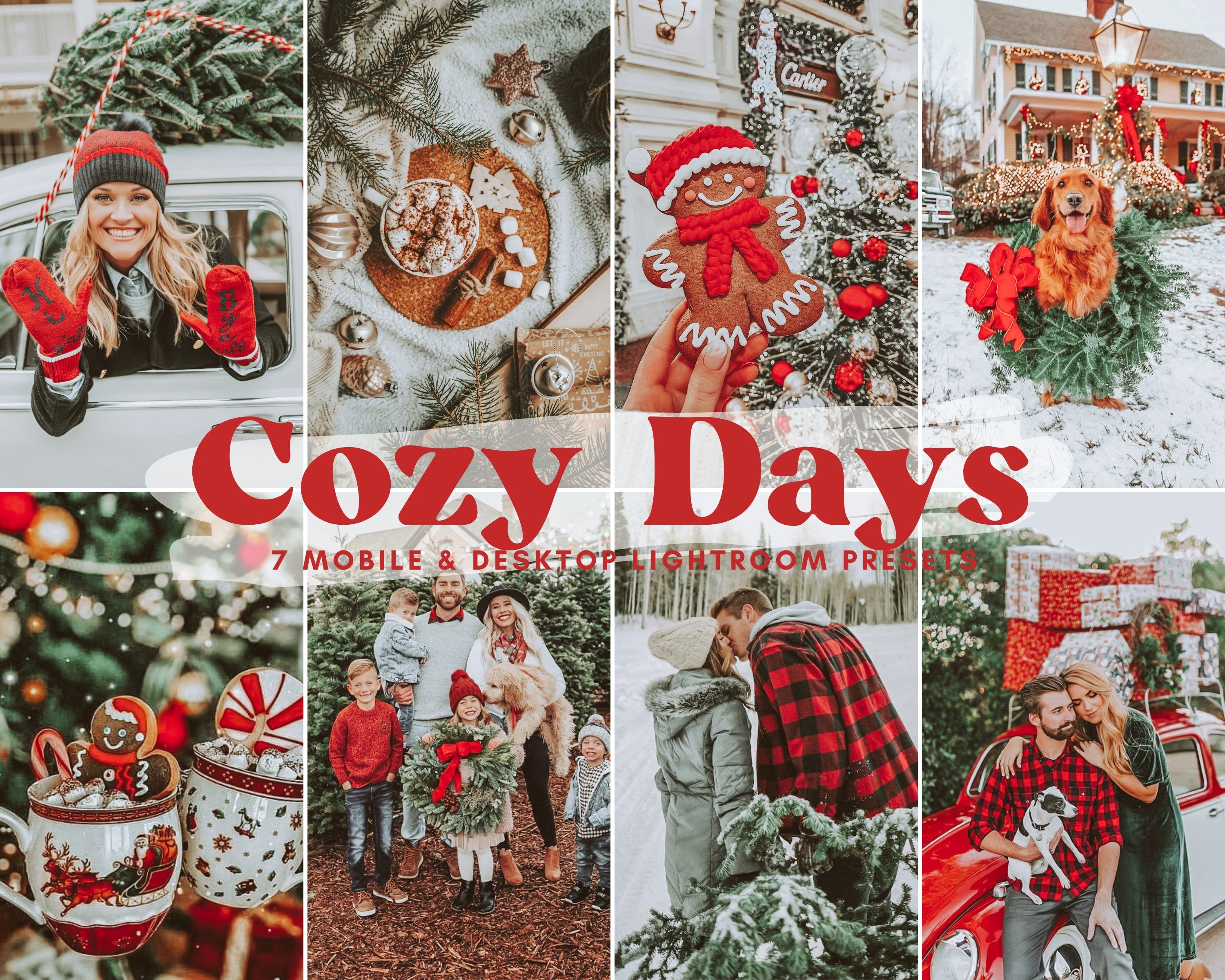 7 Mobile LIGHTROOM Presets, Winter Presets, Christmas Presets, Desktop Presets, Instagram Filters, Holiday Filter, Festive Warm Preset