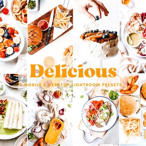 7 Mobile & Desktop LIGHTROOM Presets, Bright Food Presets, Food Filters, Food Photography, Instagram Presets, Foodie Presets, Tasty Presets