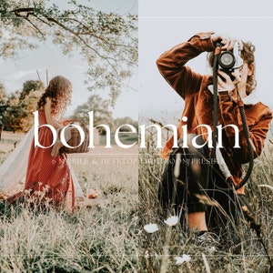 6  Mobile LIGHTROOM Presets, Bohemian Preset, Desktop Presets, Vsco Filters, Moody Presets, Mobile Presets, Instagram Filter, Boho Preset