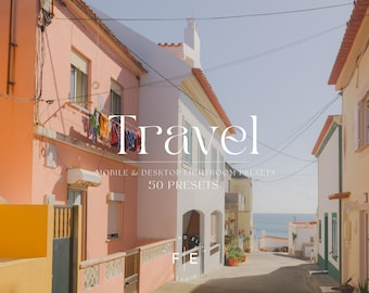 50+ Aesthetic Travel Lightroom Preset Bundle, Mobile & Desktop Summer Travel Preset, Clean Photo Editing Filter for Instagram Travel Blogger