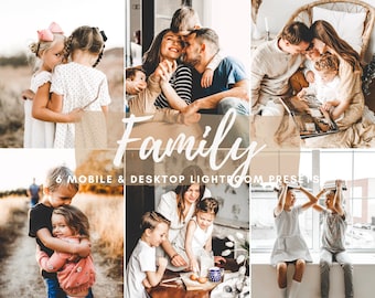 6 Mobile Lightroom Presets, Vsco Filters, iPhone Presets, Desktop Presets, Instagram Filters, Family Photos, Warm Presets, DNG Presets