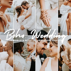 14 WEDDING Lightroom Presets, Mobile & Desktop Lightroom Presets, Moody Wedding Presets, Boho Couple Preset Instagram, Bohemian Preset