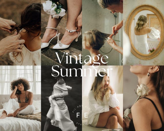 Vintage Summer Lightroom Presets | 20 DNG + 20 XMP | 35 mm Film Portrait Presets | Warm Moody Aesthetic | Desktop Mobile | instagram filter
