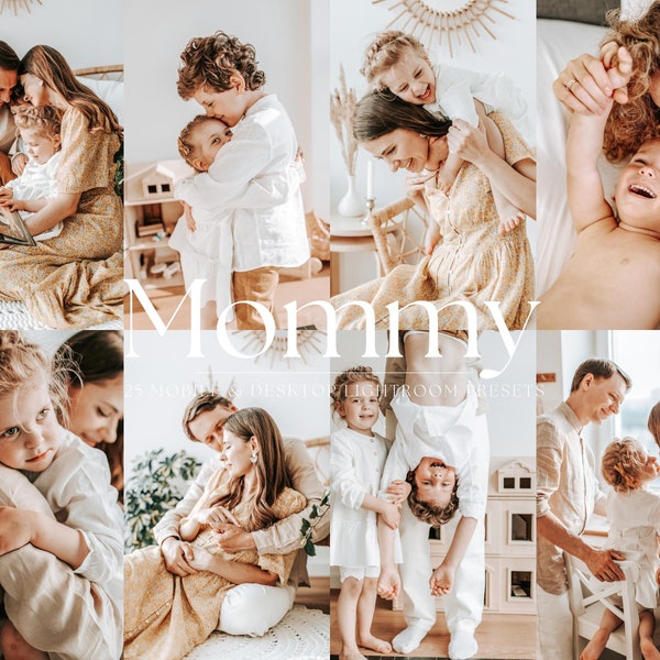 25 Mommy Blogger Mobile Lightroom Presets, Family Lightroom Presets, Warm Kids Presets Instagram Photo Filters, Natural Mother Presets