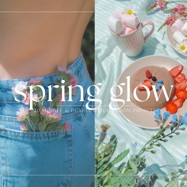 20 SPRING Lightroom Presets, Mobile & Desktop Presets, Easter filter, Natural Airy Spring Presets, Pastel Instagram filter, Floral Aesthetic