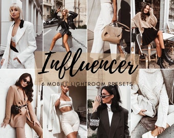 6 Influencer Lightroom PRESETS For Mobile DNGs -  Instagram/ Blogger/ Photo filters/ Travel preset/ LIGHTROOM Lifestyle mobile presets