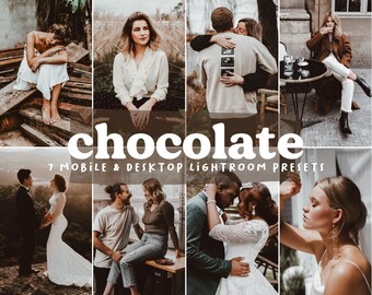 6 Chocolate Mobile & Desktop Lightroom PRESETS - Braun Presets, Fotofilter / Travel Preset, LIGHTROOM Lifestyle mobile Preset, Moody Preset