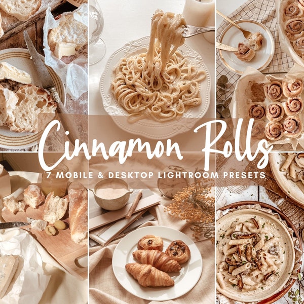 6 Mobile & Desktop LIGHTROOM Presets, Beige Food Presets, home Presets, Food Filters, Food Photography, Foodie Presets, Natural Presets