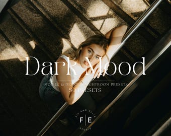 50 FILM MOODY mobila Lightroom-förinställningar, varma och stämningsfulla förinställningar, svarta och mörka förinställningar, varm förinställning för bloggare, redigeringsfilter för Instagram