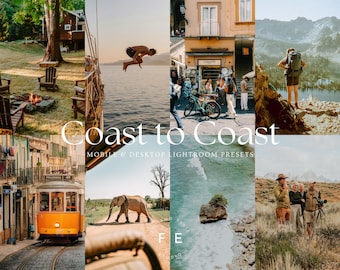 Von Küste zu Küste Lightroom Voreinstellungen | Mobil + Desktop | Reise Abenteuer Landschaft | Reicher Filmischer Look | DNG + XMP | Instagram-Filter