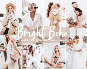 6 MOBILE & Desktop LIGHTROOM Presets, Bright and Airy Preset, Blogger Presets ,White Lyfestyle Presets,Bohemian Presets, Bright Instagram