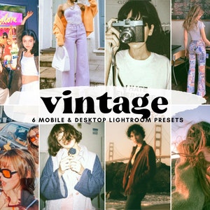 6 Film Lightroom Mobile & Desktop Presets, Vintage Presets, Retro Film Preset, 35mm Presets, Photo Filters, VSCO Presets, Instagram