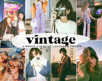 6 Film Lightroom Mobile & Desktop Presets, Vintage Presets, Retro Film Preset, 35mm Presets, Photo Filters, VSCO Presets, Instagram