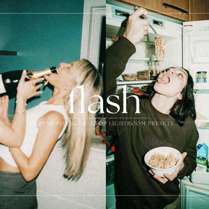 25 preimpostazioni Flash Film Lightroom Mobile e desktop, preimpostazioni vintage, preimpostazioni per film retrò, preimpostazioni da 35 mm, filtri fotografici, preimpostazioni VSCO, Instagram