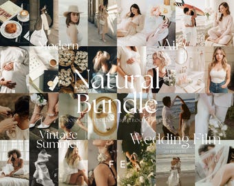 Natural Bundle 800 Lightroom Presets Mobile Desktop DNG XMP Stimmungsvolle Luftige Moderne Film Presets Paket