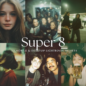 50+ SUMMER FILM SUPER 8 Retro Lightroom Mobile & Desktop Presets | Grain Preset |Instagram Presets | Film Preset | Analog 35 mm | Aesthetic
