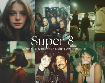 50+ SOMMERFILM SUPER 8 Retro Lightroom Mobile & Desktop Voreinstellungen | Grain Preset | Instagram Presets | Film Preset | Analog 35 mm | Ästhetisch