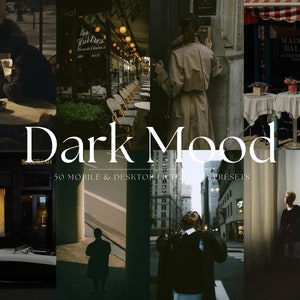 50 FILM MOODY Mobile Lightroom Presets, Warm & Moody Presets, Black Dark PRESETS, Warm Preset For Blogger, Editing Filter for Instagram
