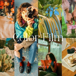 20 Summer Spring Colorful FILM Lightroom Mobile & Desktop Preset, Blogger Preset,Film Aesthetic Preset, Analog Film, Instagram Grain Filter