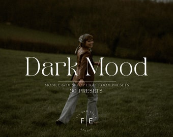 50 FILM MOODY mobila Lightroom-förinställningar, varma och stämningsfulla förinställningar, svarta och mörka förinställningar, varm förinställning för bloggare, redigeringsfilter för Instagram