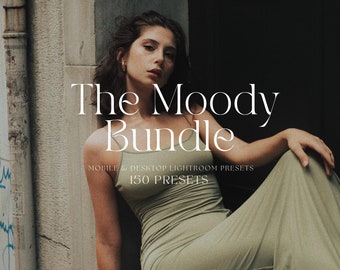 150 préréglages Lightroom pour mobile et ordinateur de Moody Moody FONCÉ | Préréglages d'influence Dark Aesthetic | Paramètres prédéfinis minimaux pour Blogger | Filtre Instagram Moody |