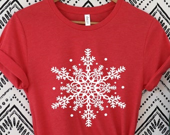 Snowflake Shirt, Christmas T-Shirt,Christmas Shirt, Holiday Party Funny Shirt ,Snowflake Winter Christmas Shirt,Snowflake Christmas T-shirt