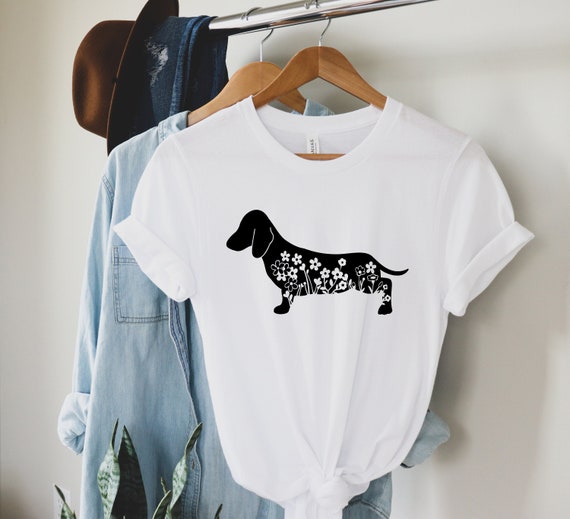Dachshund Mom Shirt Dachshund Shirt Floral T-Shirt Dachshund Mom Shirt Dachshund Shirt Floral T-Shirt