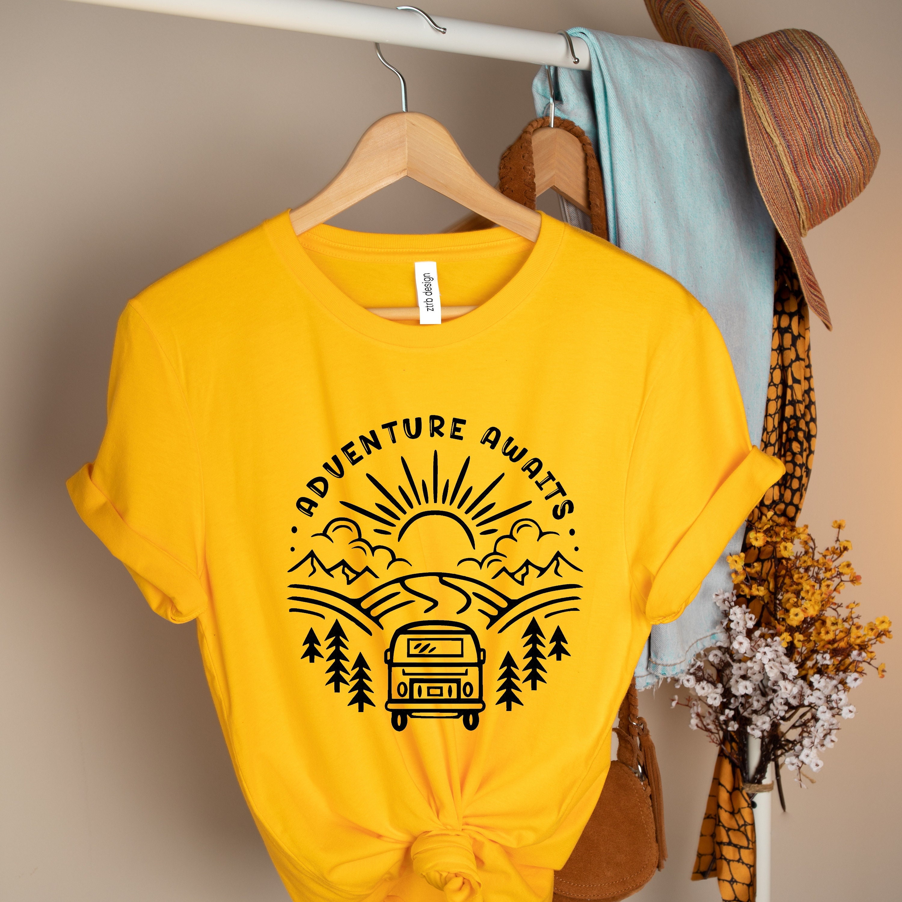 Adventure TShirt, Adventure Awaits Shirt, Camping Shirts, Mountain TShirt