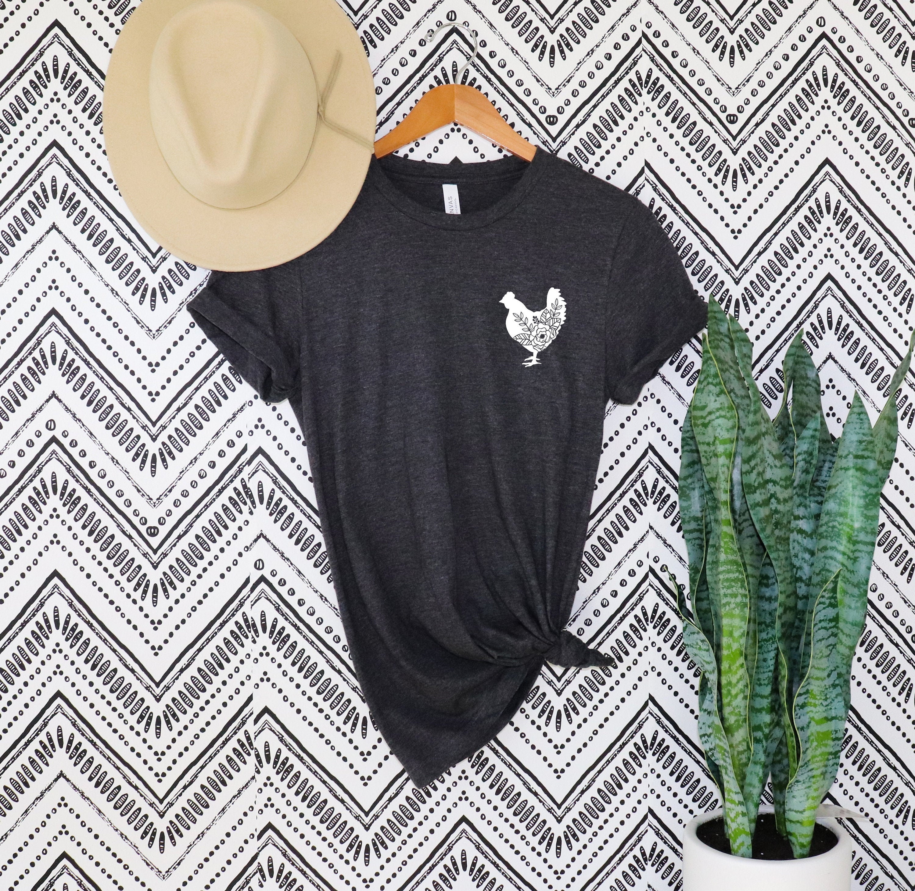 Floral Chicken Shirt Chicken Shirt Farm Shirt Chicken Etsy