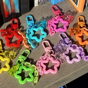 Star keychains gummy bear Charm | Colorful Stars