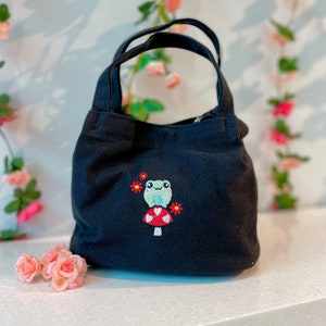Froggy Mushroom Convertible Mini Shoulder Bag / Tote Bag