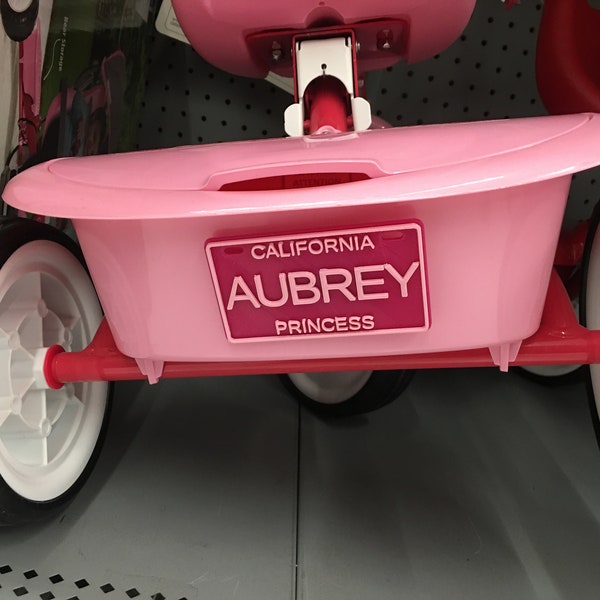 Personalized Kids License Plate, Custom Toy Car Name, Bike, Wagon, Scooter, Cozy Coupe, Little Tykes, Birthday, Tags, Signs, 3D Printed