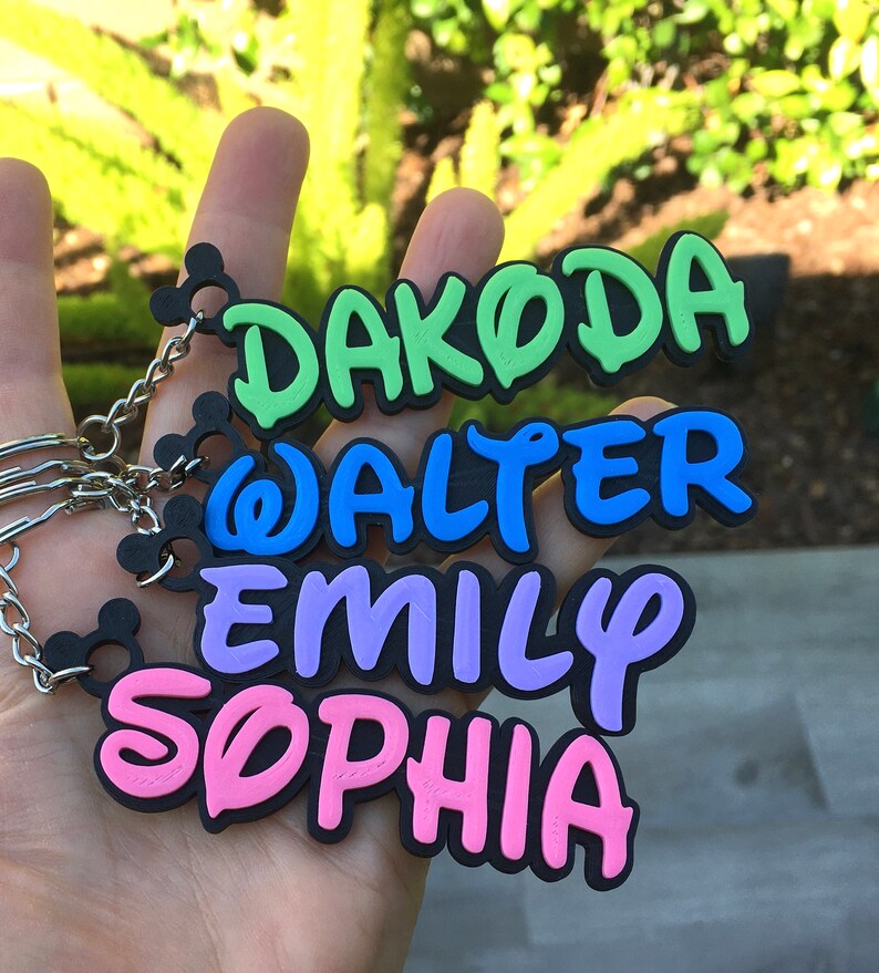 Disney Style Name Keychain Disney Letters Personalized Name Etsy