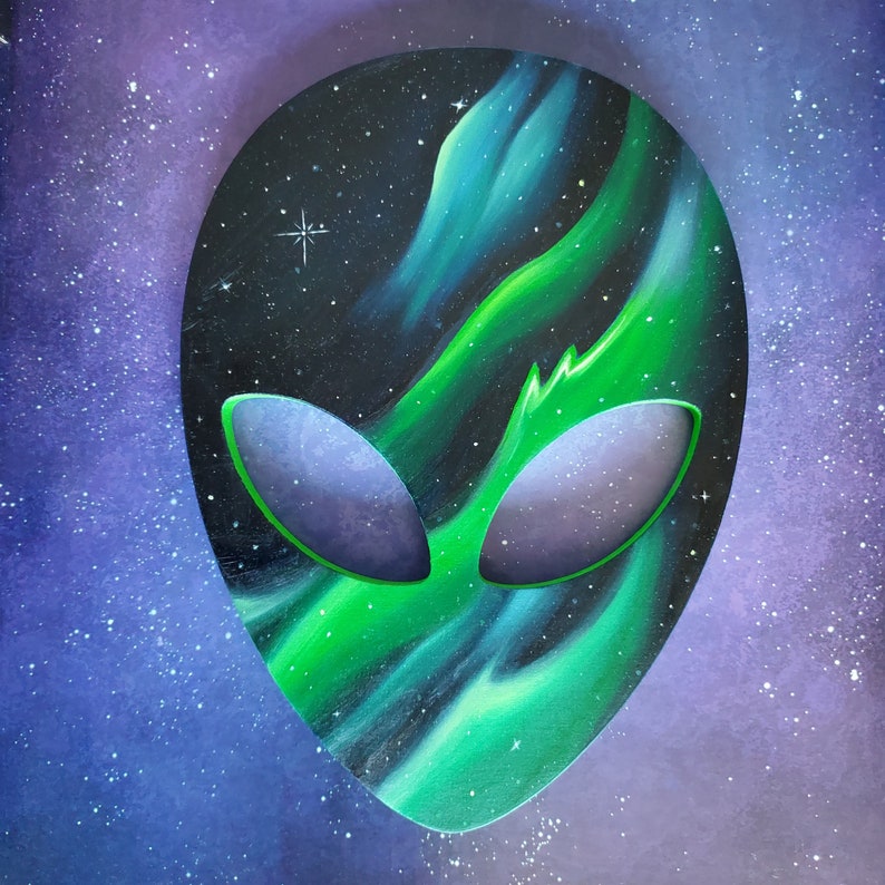 Alien Nebula Original Oil Painting on Wood Panel - Etsy