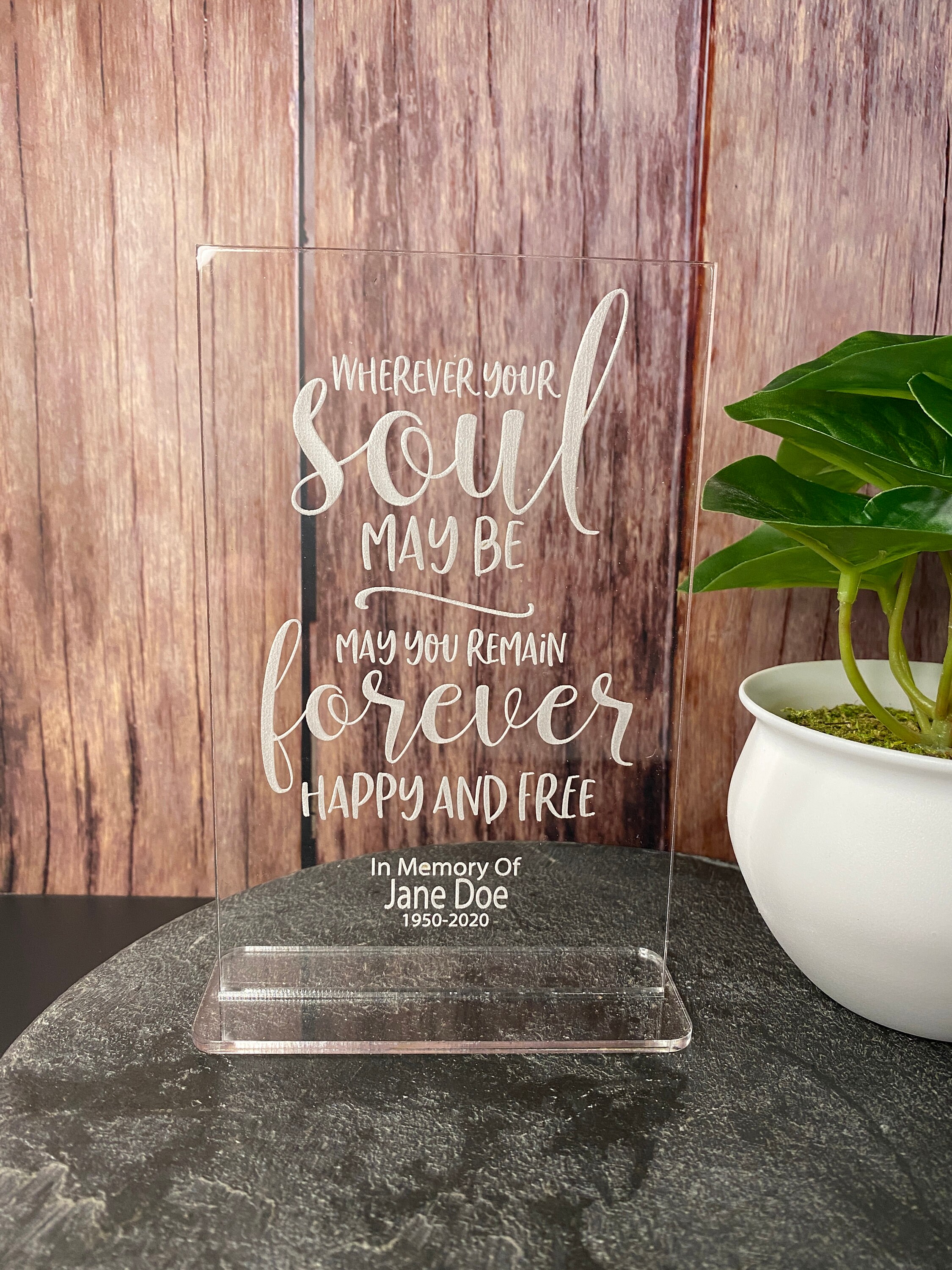 Personalized Memorial Gift Plaque Custom Engraved Memorial Etsy