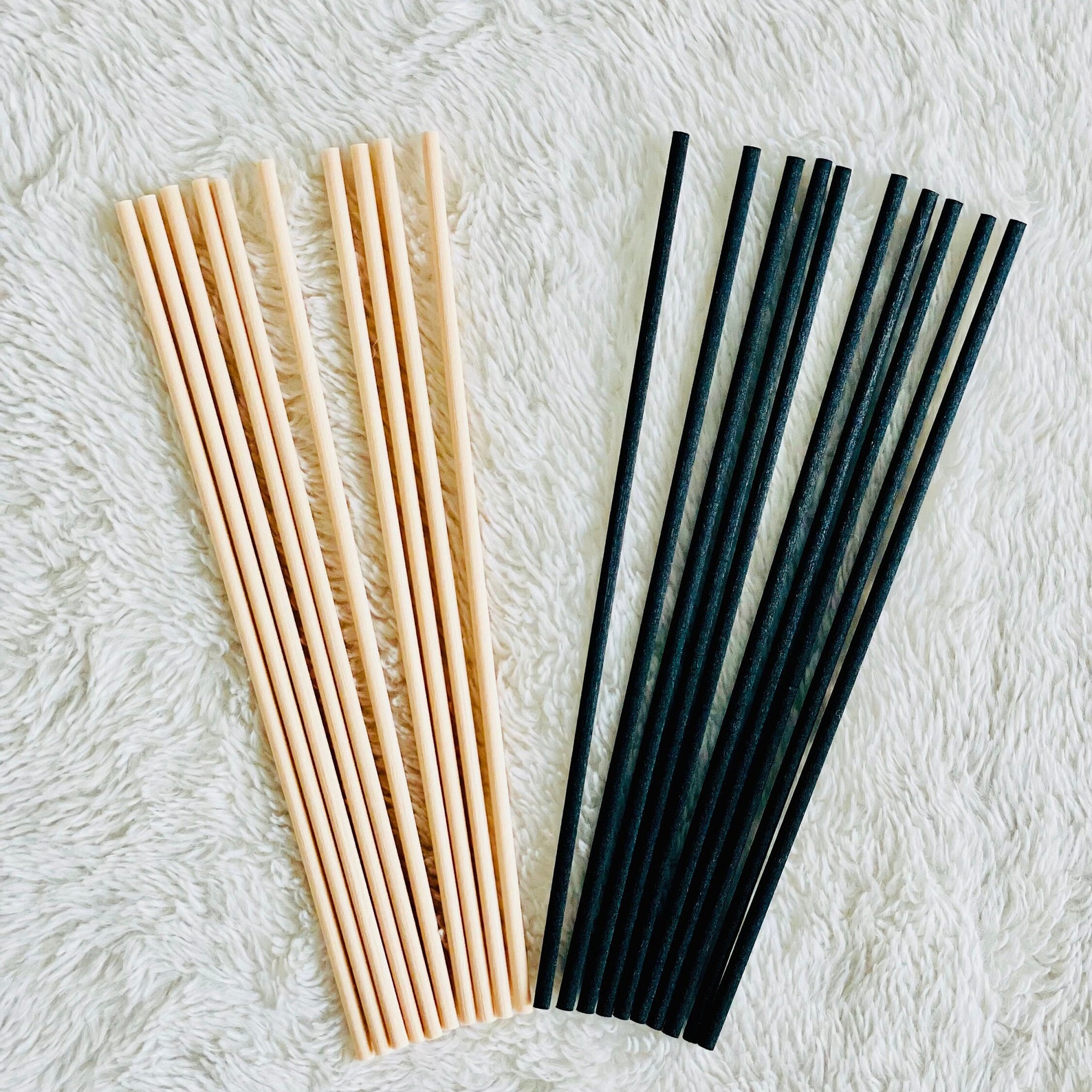 Black/Natural Short and Thick Fibre Reed Sticks x10 REED Etsy