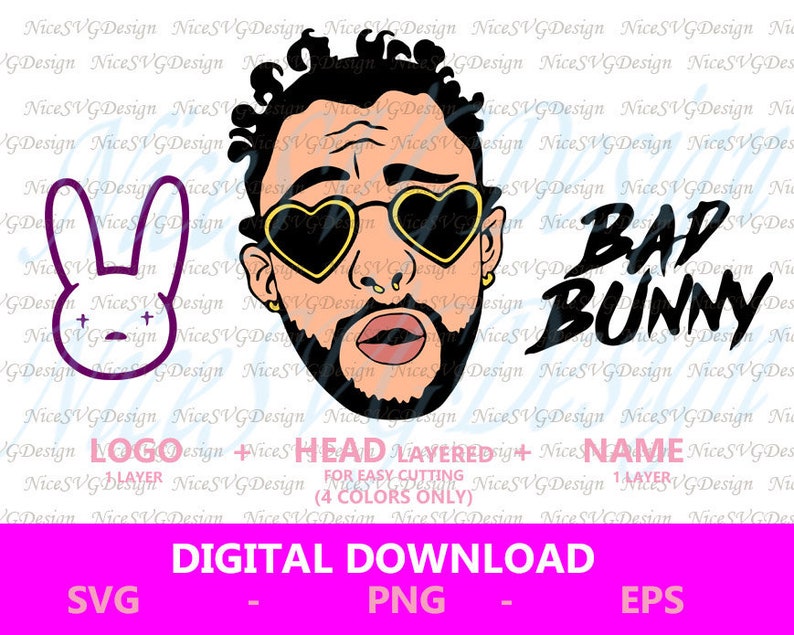 Download Bad Bunny Svg Cut Files Bundle for DIY Projects | Etsy