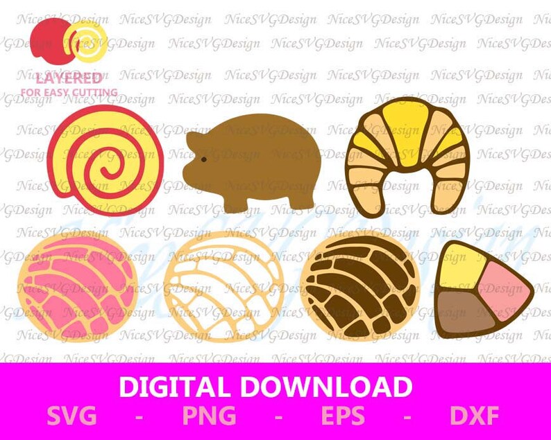 Download Mexican Sweet Bread SVG Bundle for DIY Projects | Etsy