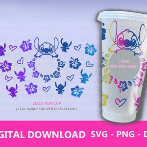 Hibiscus Flower SVG Summer Starbucks Cold Cup 24oz Venti Tumbler Wrap Design Template, Silhouette, Png, Dxf, Cricut, Digital Cut Files Diy