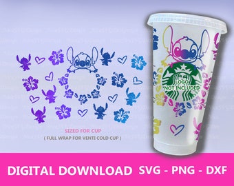 Tropical Flower SVG Starbucks Full Wrap for 24oz Venti Cold Cup Diy Cricut Sihouette