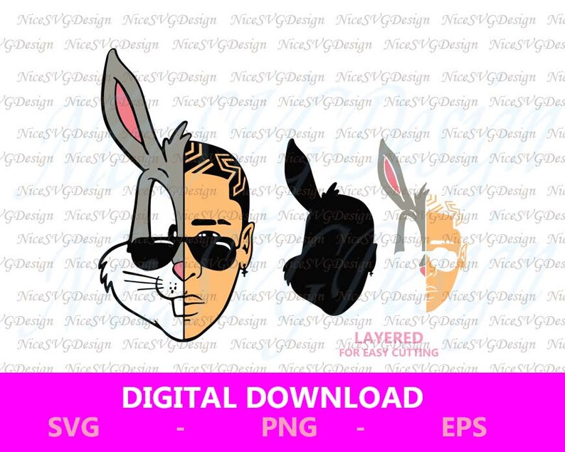 Download Bad Bunny SVG Cut Files Bundle | Etsy