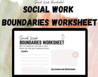 Social Work Professional Boundaries Worksheet | Code of Ethics | Social Worker, Social Work Interns, and Students