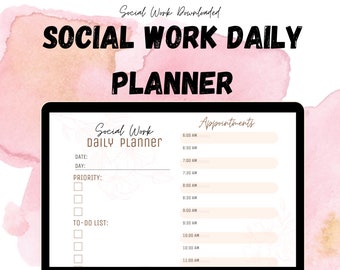 Soziale Arbeit Tagesplaner Printable | Termine Stundenplan | To do Liste | Sozialarbeiter Planer
