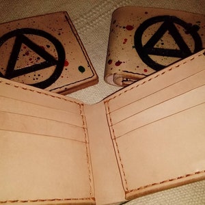 Cartera de cuero plegable para la recuperación de la sobriedad