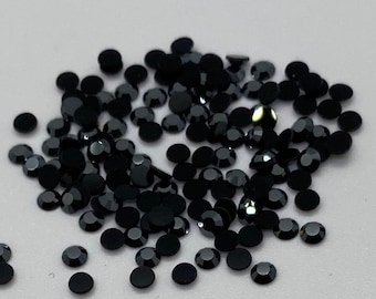 12PC Swarovski Crystal Art 2000  Vintage Flat Back Crystal Color Jet  (Black)  Unfoiled Size 12SS  3-3.2 mm Genuine Austrian Crystal