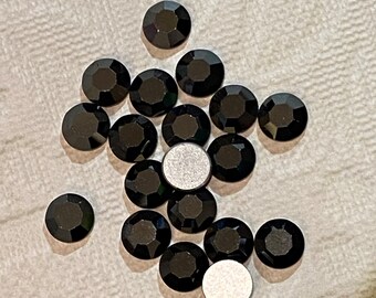 12PC Swarovski Crystal Size 30SS Art 2000  Vintage Flat Back Crystal Color Jet Hematite (Black) Size 30SS 6.3-6.5mm