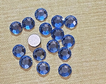 12PC Swarovski Crystal Size 30SS Art 2000  Vintage Flat Back Crystal Color Light Sapphire Blue Size 30SS 6.3-6.5mm  Genuine Austrian Crystal