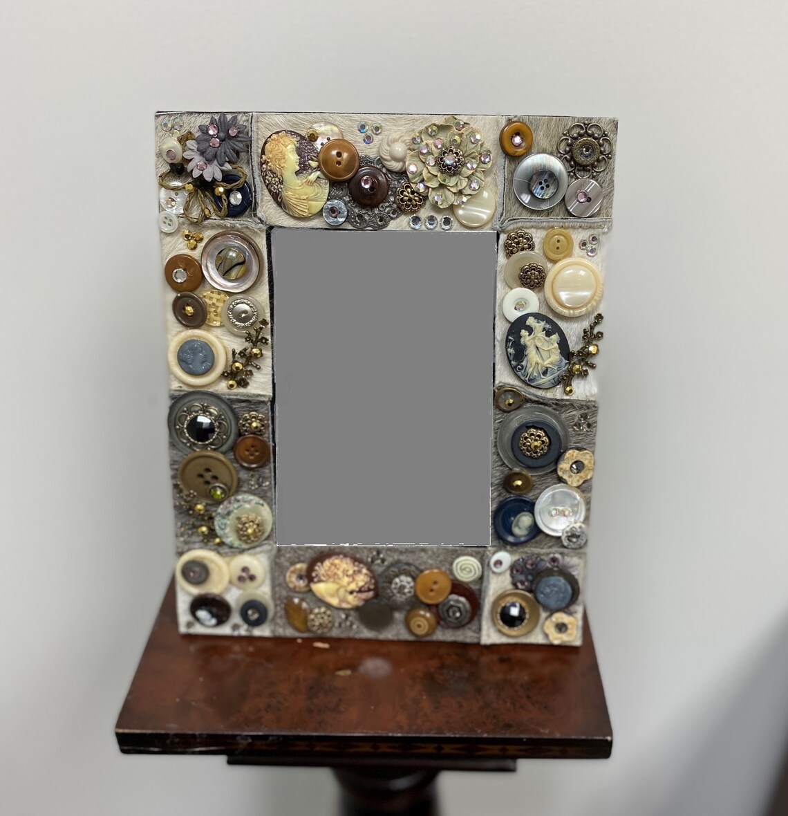 Vintage Novelty Button Theme Picture Frame Accented With Etsy