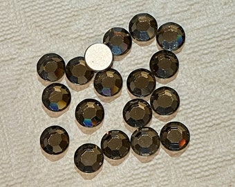 12PC Swarovski Crystal Size 30SS Art 2000  Vintage Flat Back Crystal Color Black Diamond (Chrome) Size 30SS 6.3-6.5mm