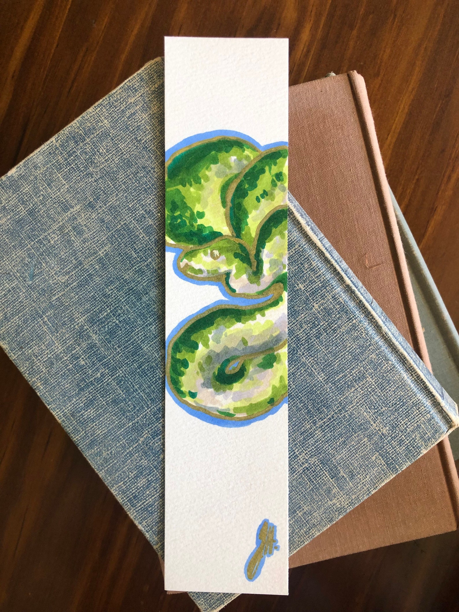 Original Snake Bookmarks Set of Three Not Printed Etsy